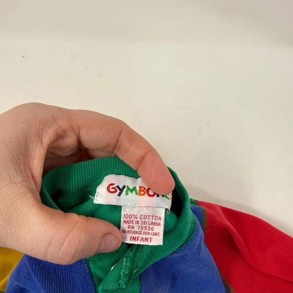Gymboree Vintage Rainbow Tag Colorblock Romper One Piece Infant Baby 6-12 Months